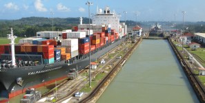 Panama Canal is handling more shipments of export cargo and import cargo in international trade.