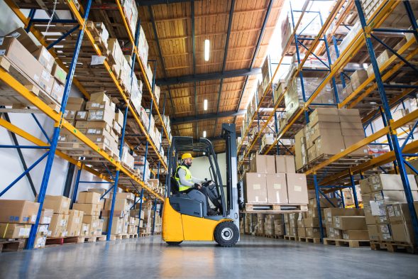 forklift warehouse global trade assets