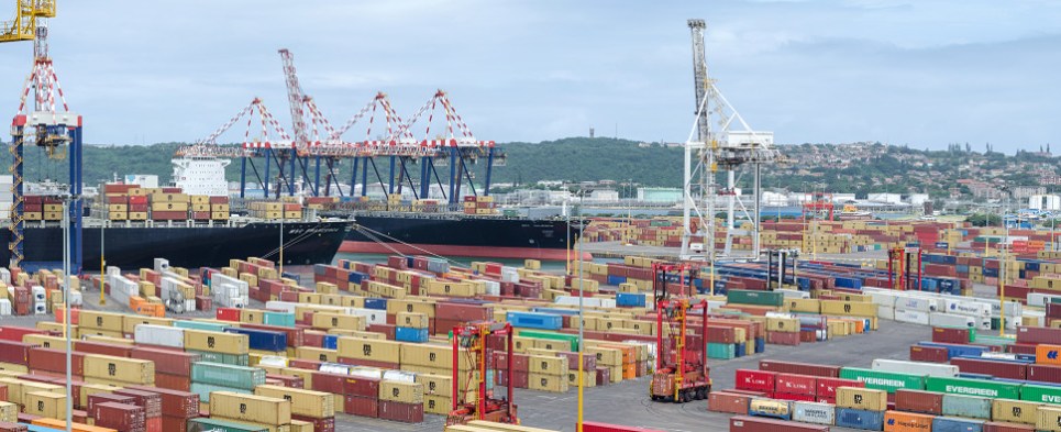 Durban port is handling more shipments of export cargo and import cargo in international trade.